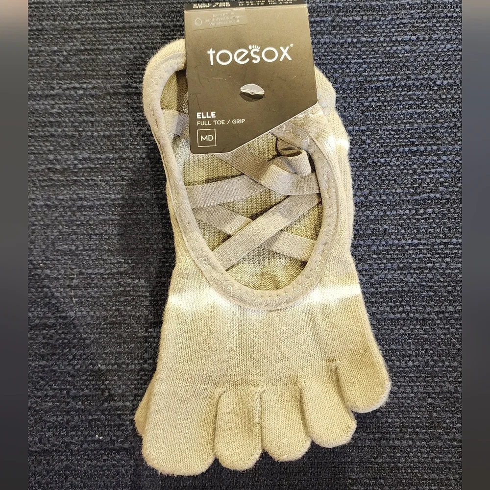 NEW! SZ Medium ToeSox Elle Full Toe Grip Socks Tie-dye Style